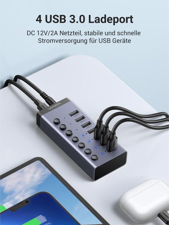 Produktbild Ugreen multifunction HUB 7in1 (USB-C, 8 Ports)