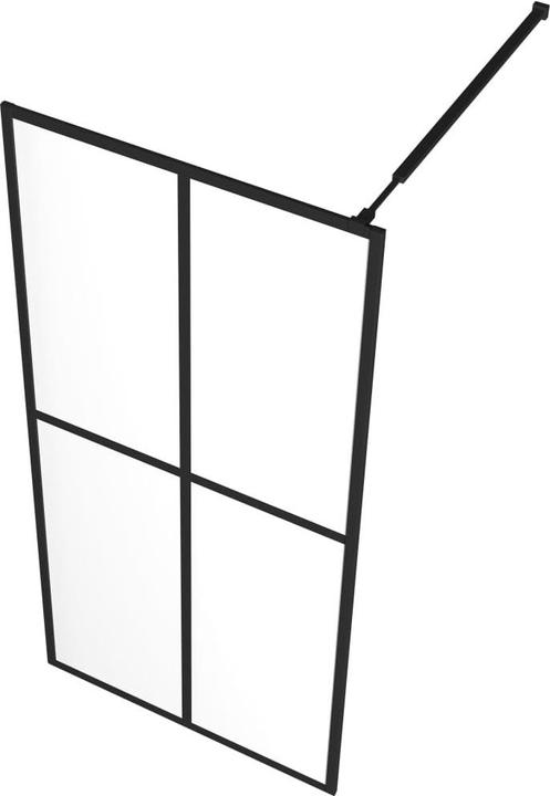 Image du produit VidaXL Duschwand mit Ablage für Walk-In-Dusche Schwarz 90x195 cm ESG (90 cm, 90 cm, 195 cm)