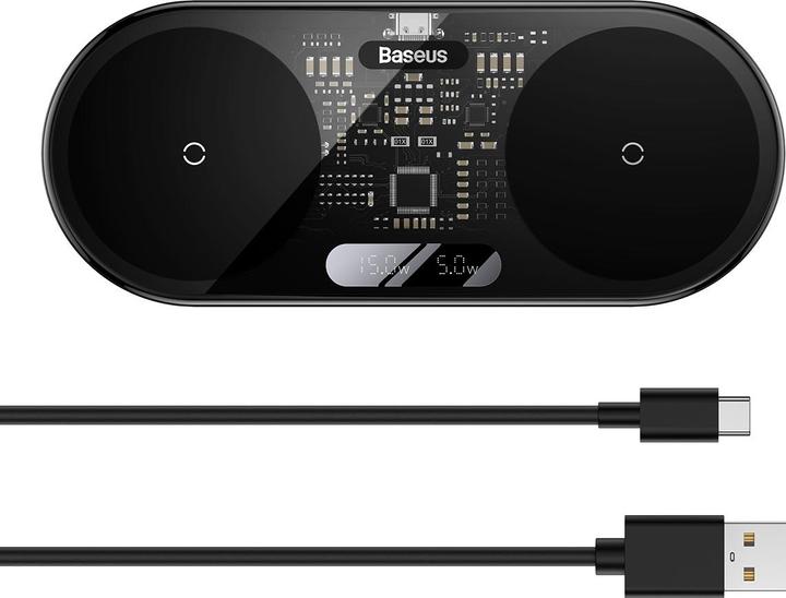 Baseus Display LED digitale 2in1 Caricabatterie senza fili (20 W)