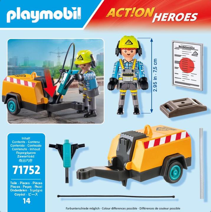 Immagine prodotto Playmobil Bauarbeiter mit Meissel (71752, Playmobil Eroi d'azione)