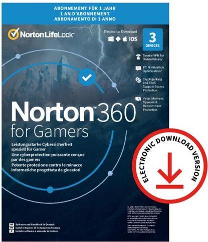 Immagine prodotto Norton 360 for Gamers (1 Utente, 3 Dispositivi/Utenti, 12 mesi)