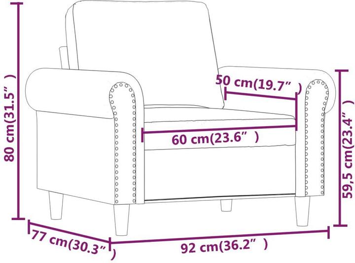 Produktbild VidaXL Sessel 60 cm Samt