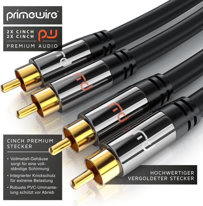 Image du produit Primewire Câble audio / 2x cinch à 2x cinch (2 m, RCA)