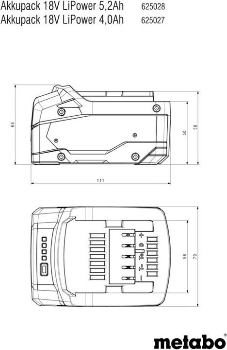 Actual product image Metabo Akkupack (18 V)