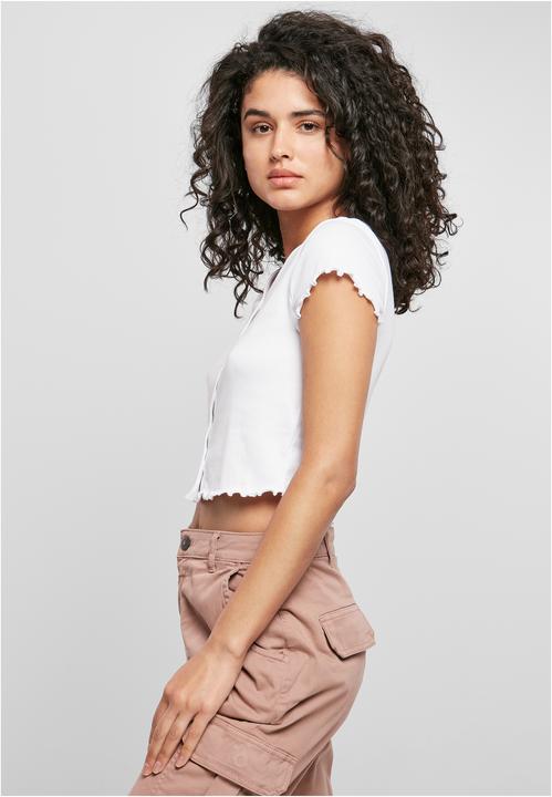 Actual product image Urban Classics Ladies Cropped Button Up Rib Tee (4XL)