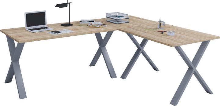 Actual product image VCM Office furniture corner desk Lona depth 50 cm X silver (76 x 130 x 130 x 50 cm)