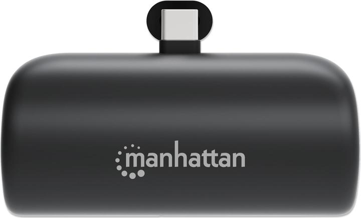 Productafbeelding Manhattan Powerbank 5000 mAh met geïntegreerde USB-C plug 10W voor gebruik als mobiele telefoonhouder met L (5000 mAh, 10 W, 10 Wh)