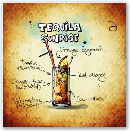 Immagine prodotto Trenddeko Tequila Sunrise - Ricetta (20 x 20 cm)