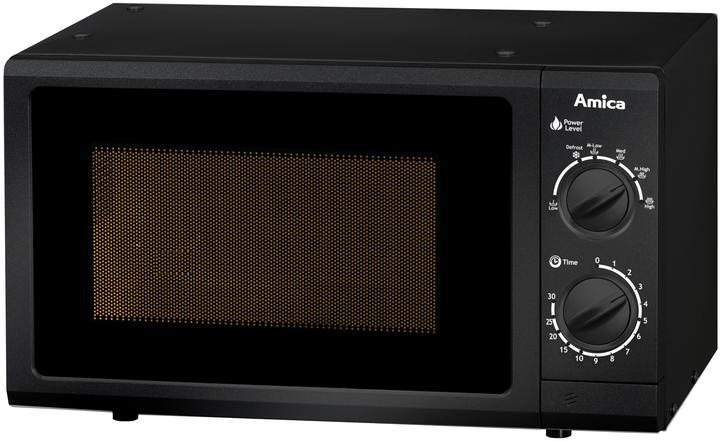 Amica MW 13151 S sw Mikrowelle 700W 17L unterbfähig 26,2x45,2x33,5cm (EU-Stecker, 17 l)