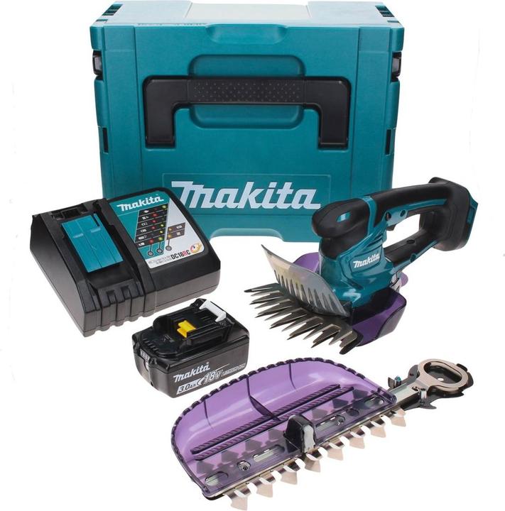 Produktbild Makita DUM 604 RF1XJ Akku Grasschere 18 V mit Gras- und Strauchscherblatt + 1x Akku 3,0 Ah + (Akkubetrieb)