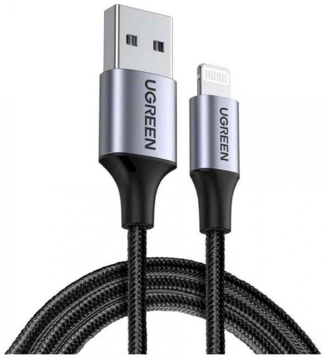 Actual product image Ugreen Lightning USB Nylon Alu MFi (1 m, USB 2.0)