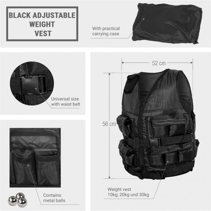 Immagine prodotto Gorilla Sports Giubbotto pesi 20kg (1 x 1 kg - 20 kg)