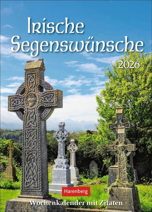 Image du produit Harenberg Irische Segenswünsche Wochenkalender 2026 - mit Zitaten (Couverture rigide, Allemand)