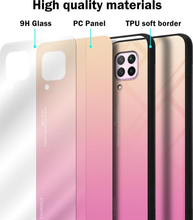 Image du produit Cadorabo Couverture en verre TPU 2 couleurs (Huawei Nova 7i, Huawei P40 Lite)