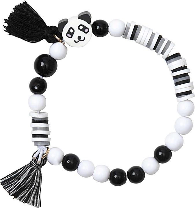 Rico Mini Perlen Armband-Set, schwarz - weiss Material für 1 Armband (Nylon, Kunststoff)