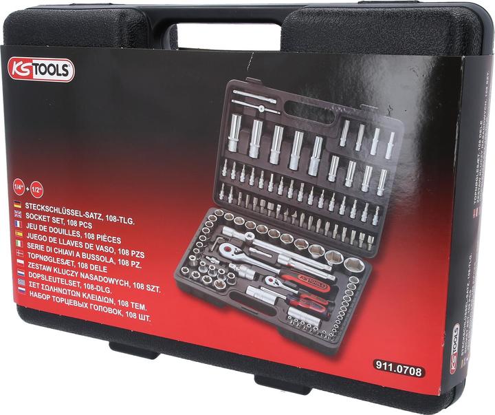 Produktbild KS Tools 1/4 +1/2 Steckschl. 108-tlg.