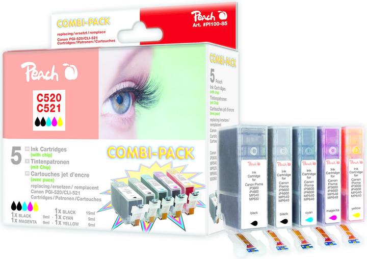 Actual product image Peach Cli-521, Pg-520 (M, Y, C, FC, PBK)