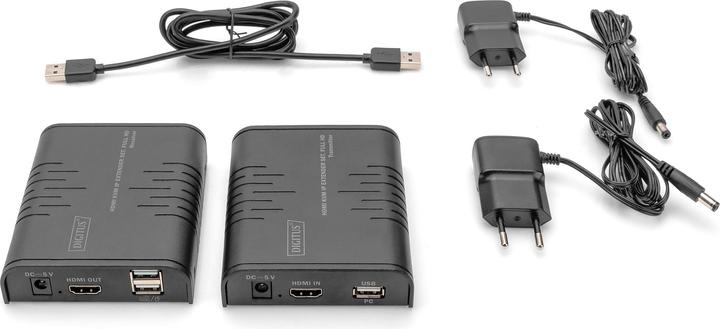 Produktbild Digitus IP KVM Extender Set, 120 m Punkt-zu-Multipunk, 1080p/60Hz