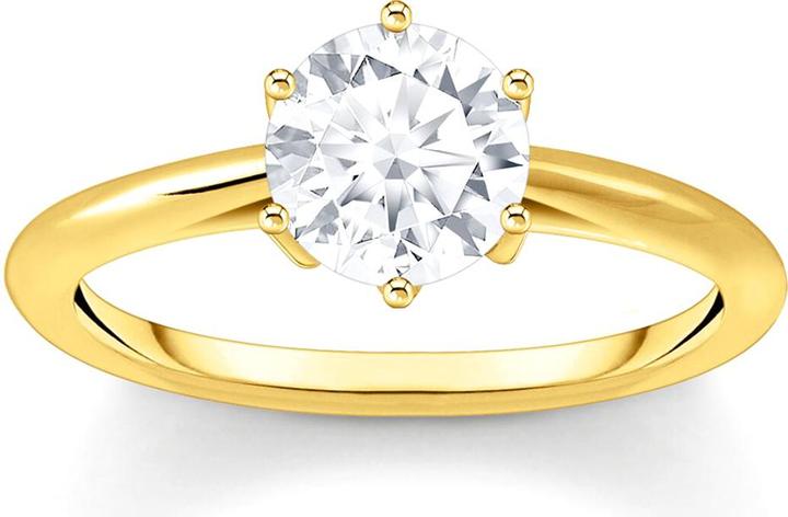 Image du produit Thomas Sabo Bague avec pierre blanche taillée en brillant (52, Argent 925)