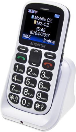 Actual product image Aligator A321 Senior Grey, White Senior phone (1.80", 2G)