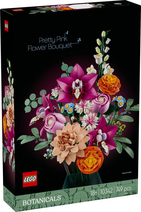 Produktbild LEGO Schöner Rosafarbener Blumenstrauss (10342, LEGO Icons, LEGO Botanical)