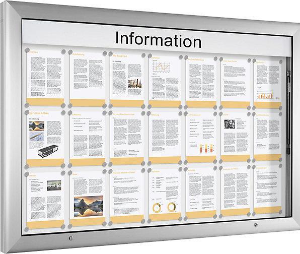 Actual product image kaiserkraft Display case for indoor and outdoor use (Magnet board, 160 x 102.5 cm)