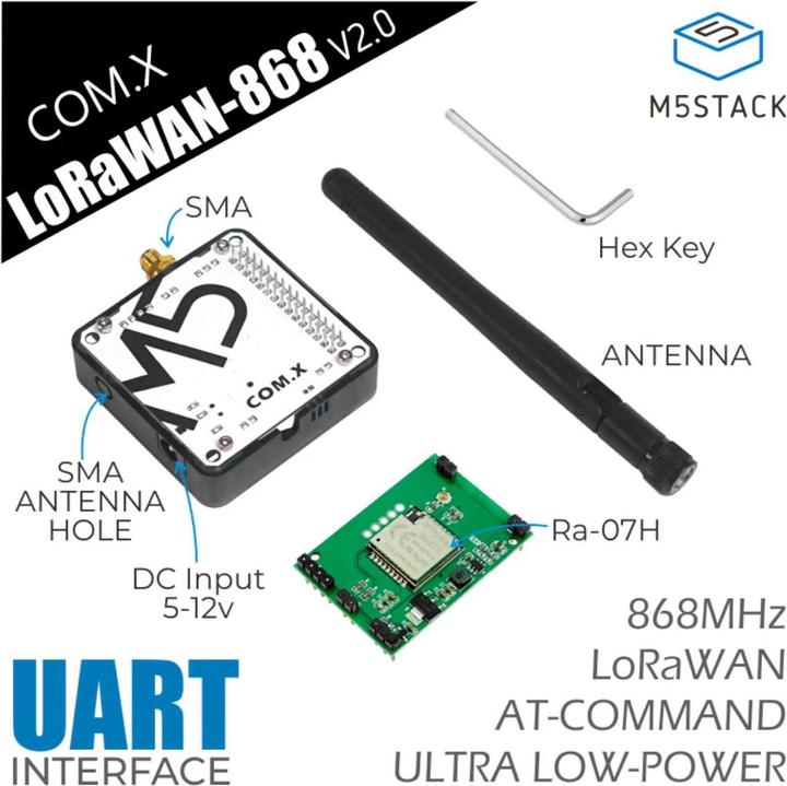 Actual product image M5Stack LoRa radio module COM.X 868 MHz V2.0 ASR6501