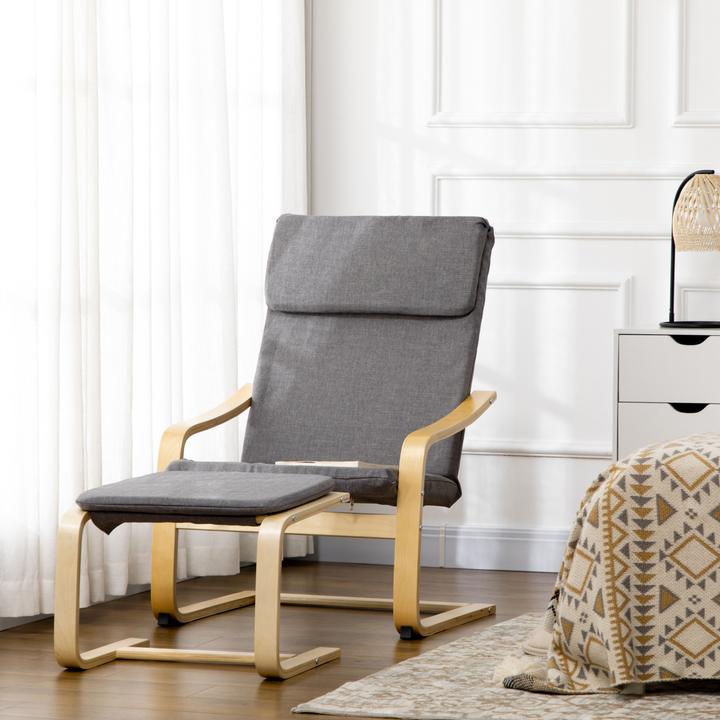 Produktbild Homcom Relaxsessel mit Hocker mit Fusspolster, Kopfpolster und Armlehnen