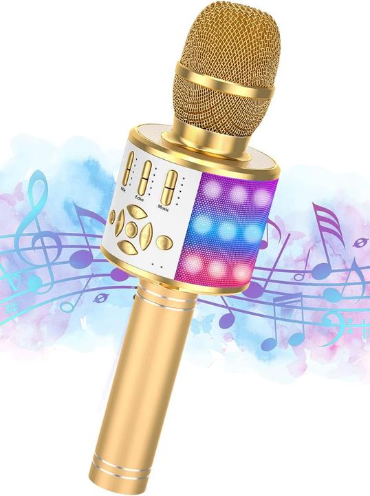 Ankuka Karaoke Mikrofon mit Bluetooth, Gold