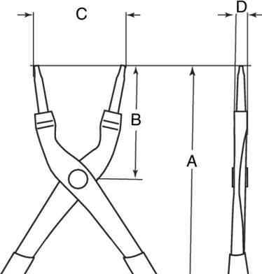 Produktbild Bahco Zange für Aussensicherungsringe mit geraden Backen, brüniert 150 mm (150 mm)