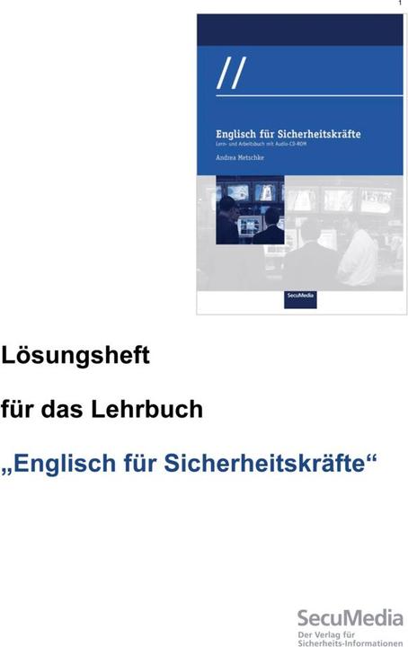 Metschke:Englisch für Sicherheitskräfte (English, Andrea Metschke, 2021)