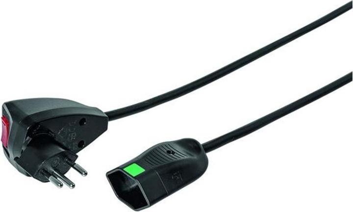 Produktbild Steffen Verlängerungskabel Td 3x1mm2 5m T12-T13 mit Überstromschutz und Lock-Funkt. sw (5 m, IEC 60906-1)