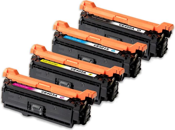 Image du produit Plutoos HP CE400X, CE401A, CE402A, CE403A 507X 507A toner XXL compatible, jeu de 4 couleurs