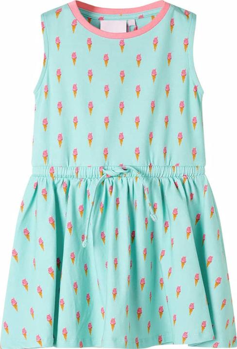 VidaXL Kinderkleid mit Kordelzug Helles Minzgrün 92,Material: 94 (92)
