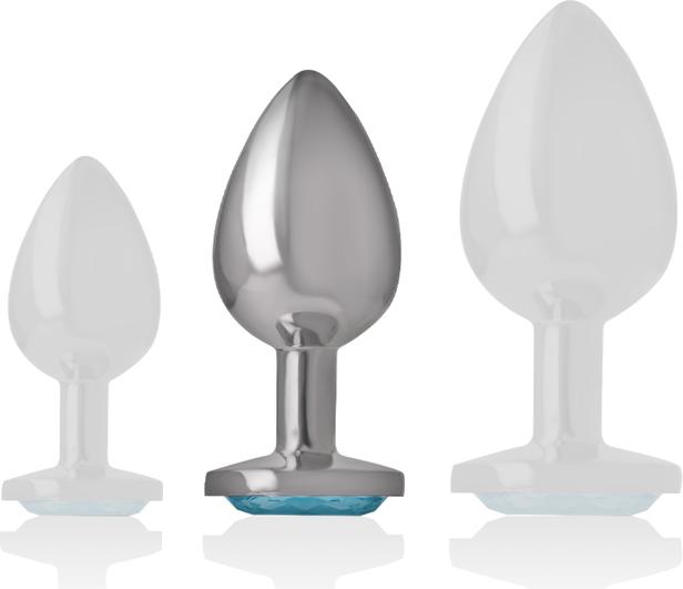 Image du produit Intense Plug Anal Métal Aluminium Coeur N Bleu Taille M