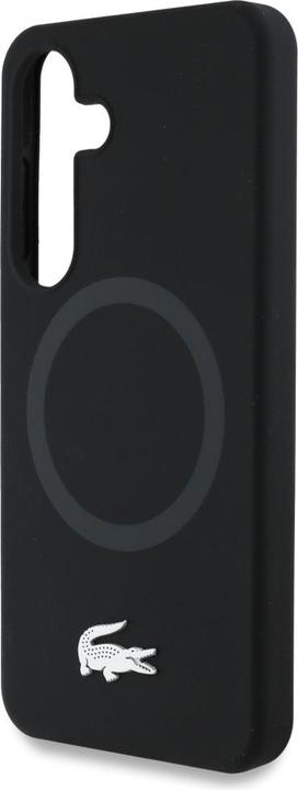 Image du produit Lacoste Case Silicone Microfiber W/ Silver Croc Logo MagSafe for Samsung Galaxy S25 black (Samsung Galaxy S25 Ultra)