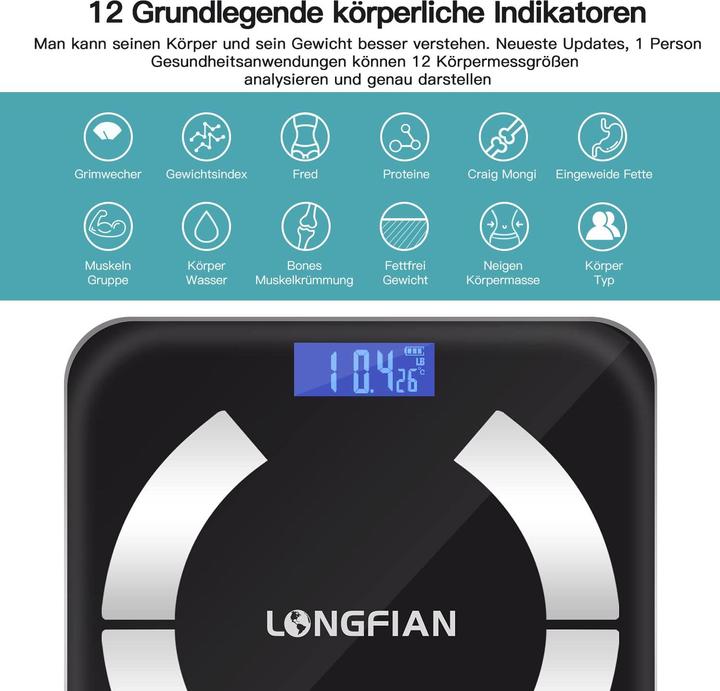 Actual product image Longfian Body fat scale (180 kg)