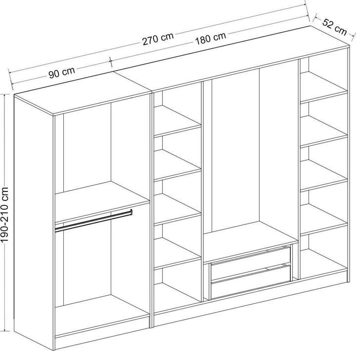 Immagine prodotto Hanah Home Kaley (270 x 52 x 190 cm)