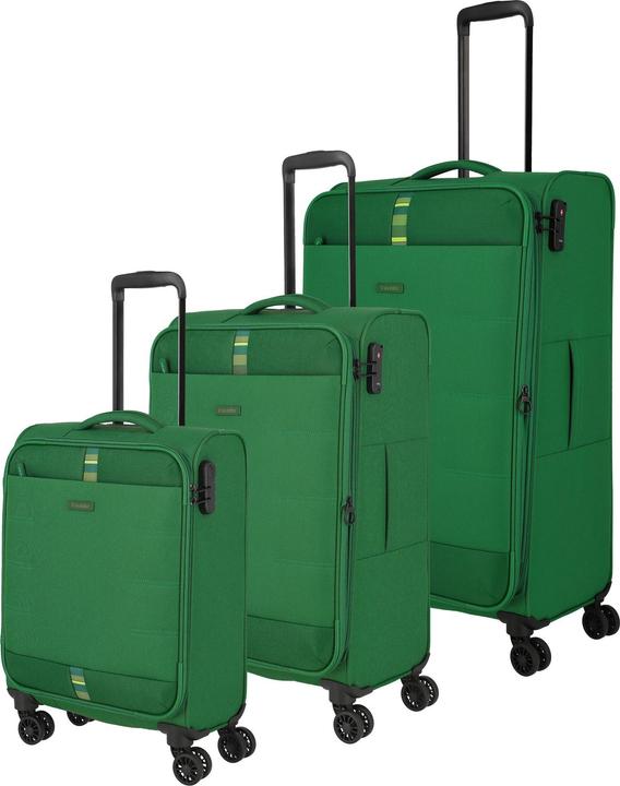 Actual product image Travelite Rügen 4-wheel suitcase set, 3-piece with stretch fold (90 l, XL (from 140l))