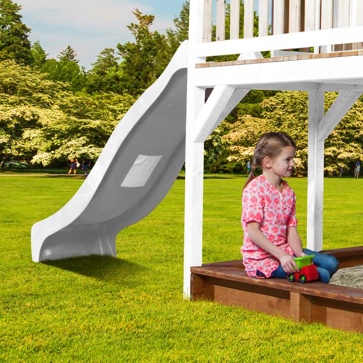 Immagine prodotto Axi Liam Playhouse con altalena singola marrone/bianco - scivolo bianco