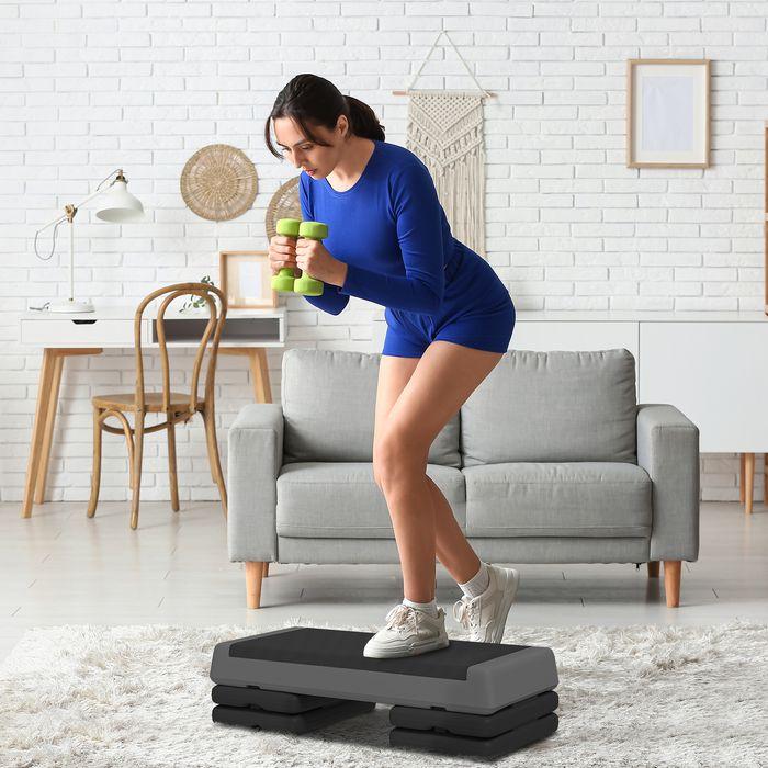 Actual product image Swisshandel24 Fitness-Stepper, 10,5/15,5/20,5cm Höhenverstellbare Steppbrett für Zuhause, Grau