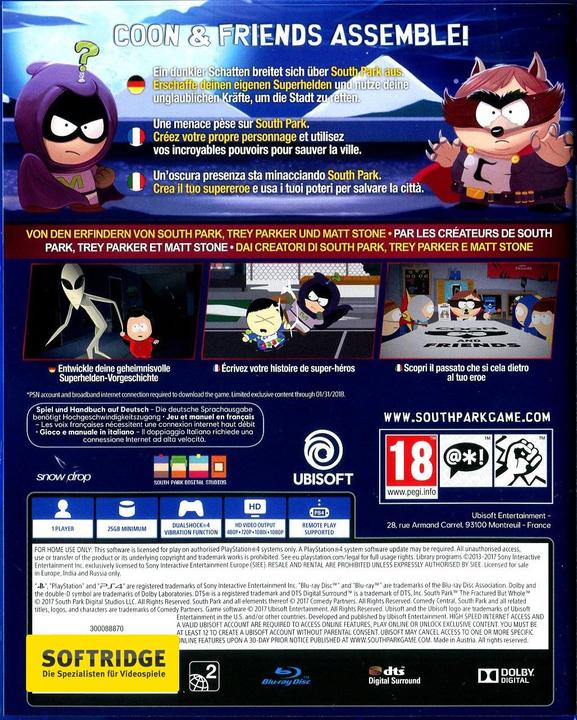 Actual product image Ubisoft South Park: The Fractured But Whole (PS4, Multilingual)