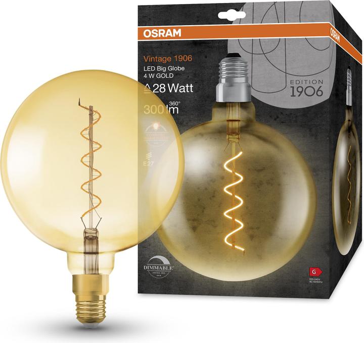 Actual product image Osram Vintage 1906 (E27, 5 W, 300 lm, 1 x, G)