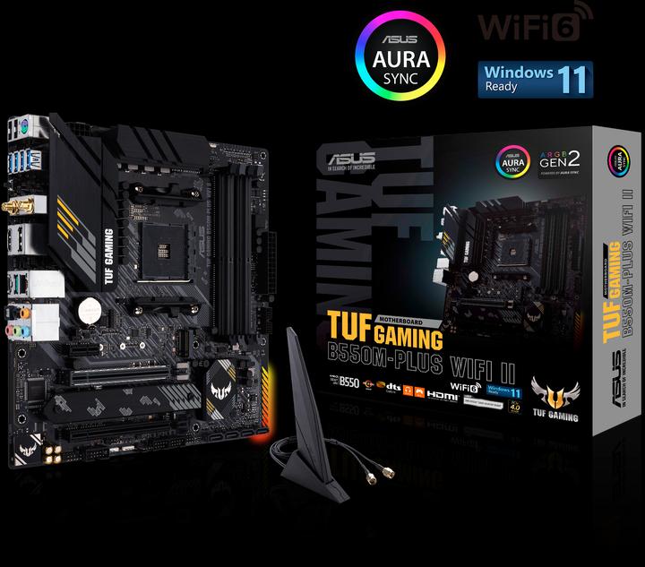 Actual product image ASUS TUF GAMING B550M-PLUS WIFI II (AM4, AMD B550, mATX)