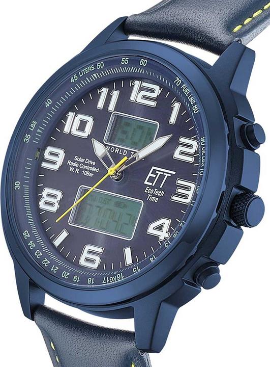 Actual product image ETT EGS-11450-32L Solar Drive Radio Control Hunter II Mens Watch 48mm 10ATM (Radio-controlled clock, 48 mm)