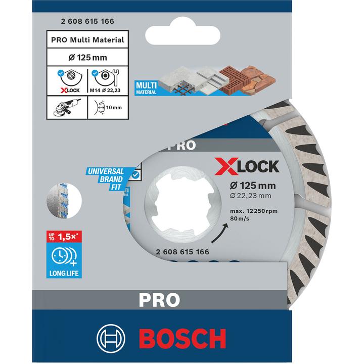 Actual product image Bosch Professional Zubehör PRO Multi Material X-Lock diamond cutting disc, 125 x 22.23 mm, 22.23 mm