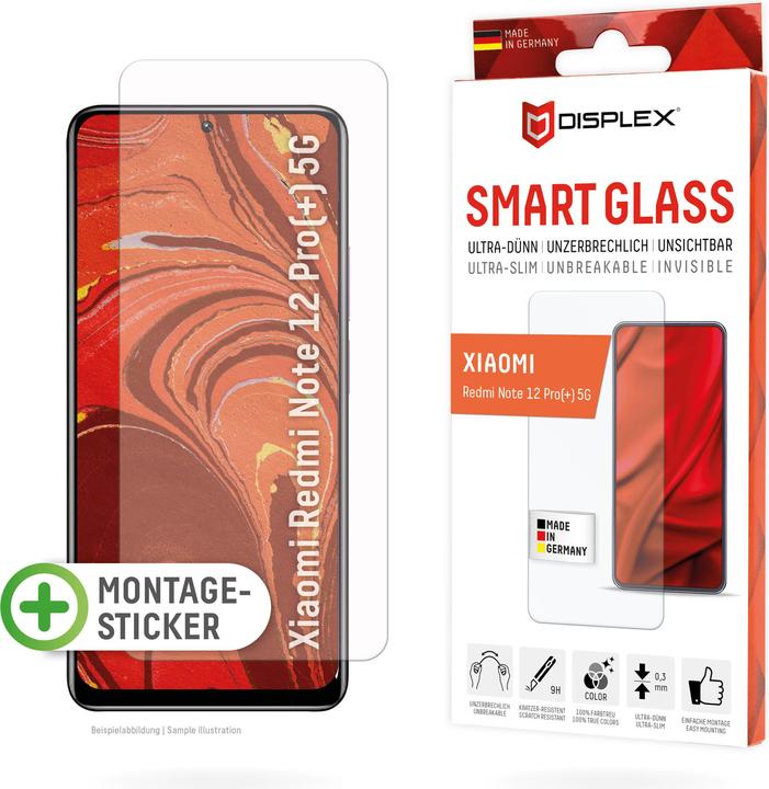 Produktbild Displex Smart Glass, Displayschutzfolie (1 Stück, Xiaomi Redmi Note 12 Pro 5G, Xiaomi Redmi Note 12 Pro+, Xiaomi Poco X5 Pro)