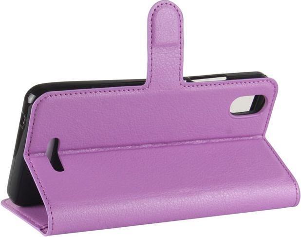 Produktbild MU Classic Magnetische Leder Hülle mit Litchitextur (Wiko Lenny 4 Plus)