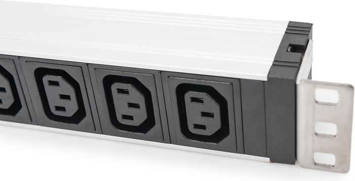 Actual product image Digitus 1U Aluminum PDU rackmountable 7xC13 2xC19 16A 230VAC 50/60Hz IEC C20 inlet