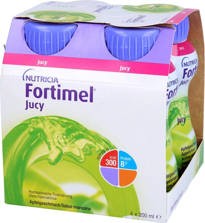 Produktbild Nutricia Fortimel Jucy Apfel, 4 x 200 ml (4 Stück, Flüssigkeit, 1004 g)